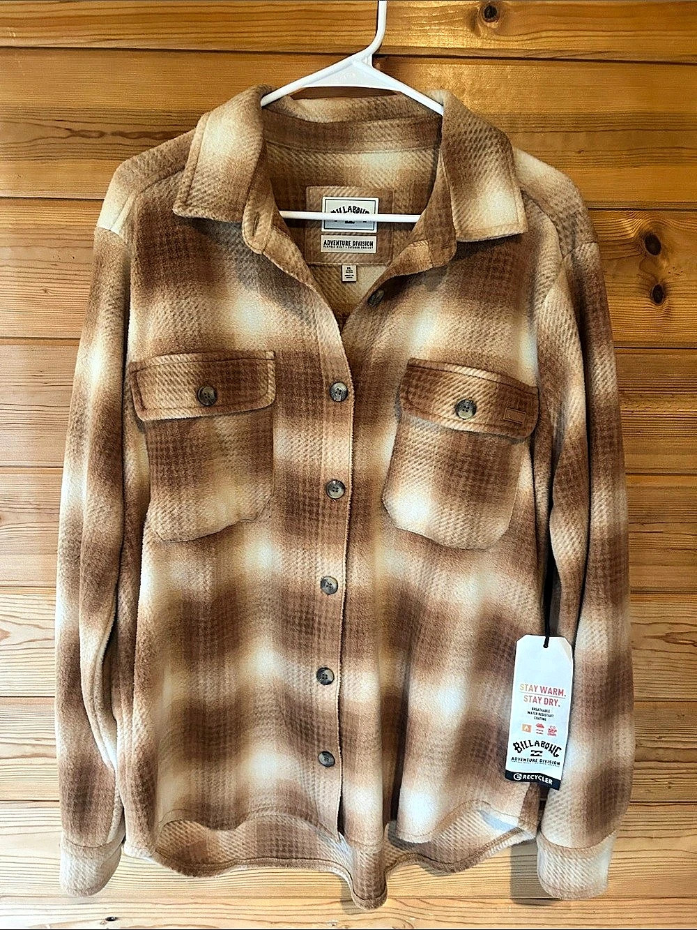 Billabong Adventure Division C.W.L.F. Fleece Flannel Plaid Fleece Flannel